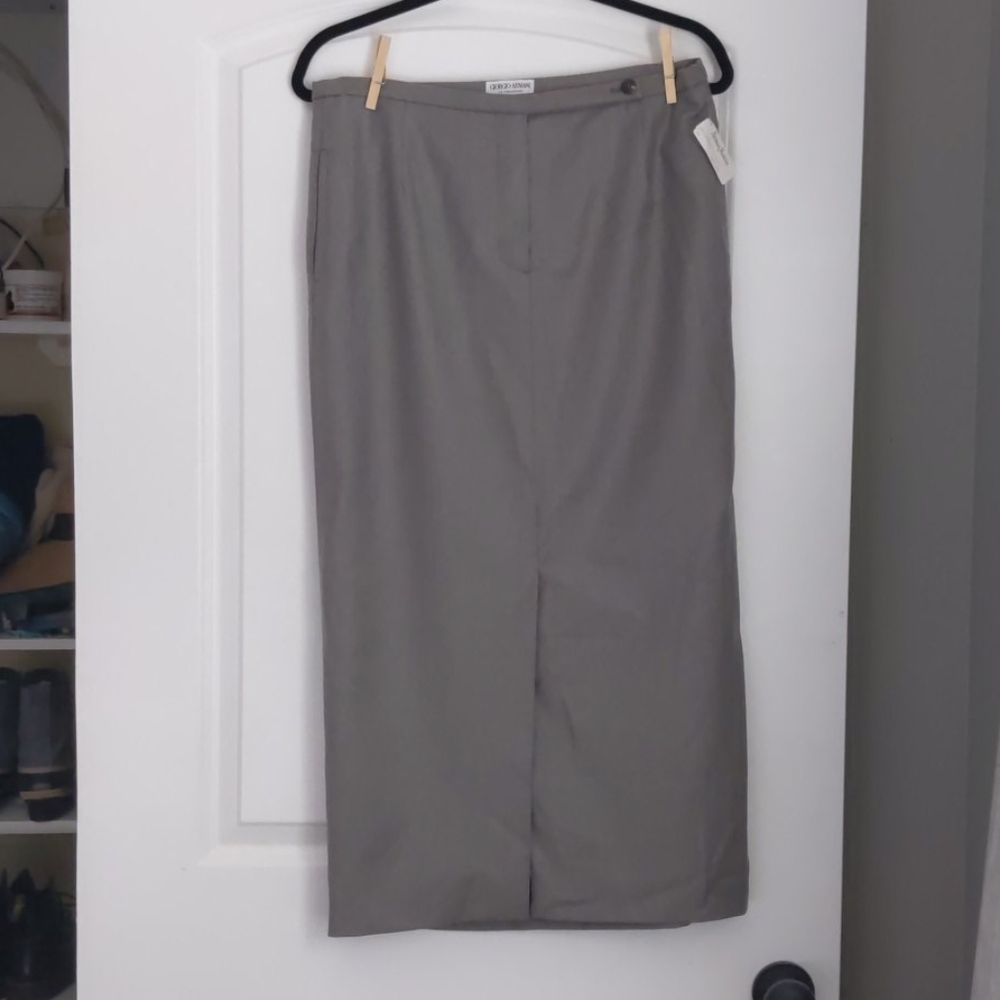 Gray wool Giorgio Armani skirt NWT